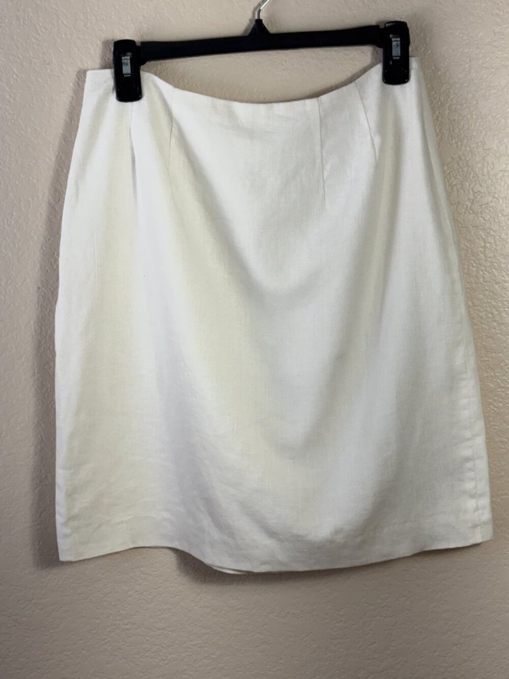 100% Linen Ivory Skirt Size 8 Classic Summer Lined